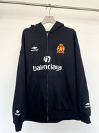 Black Cotton Graphic Zip-Through - Men's