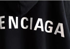 Black Cotton Bold Text Pullover - Men's