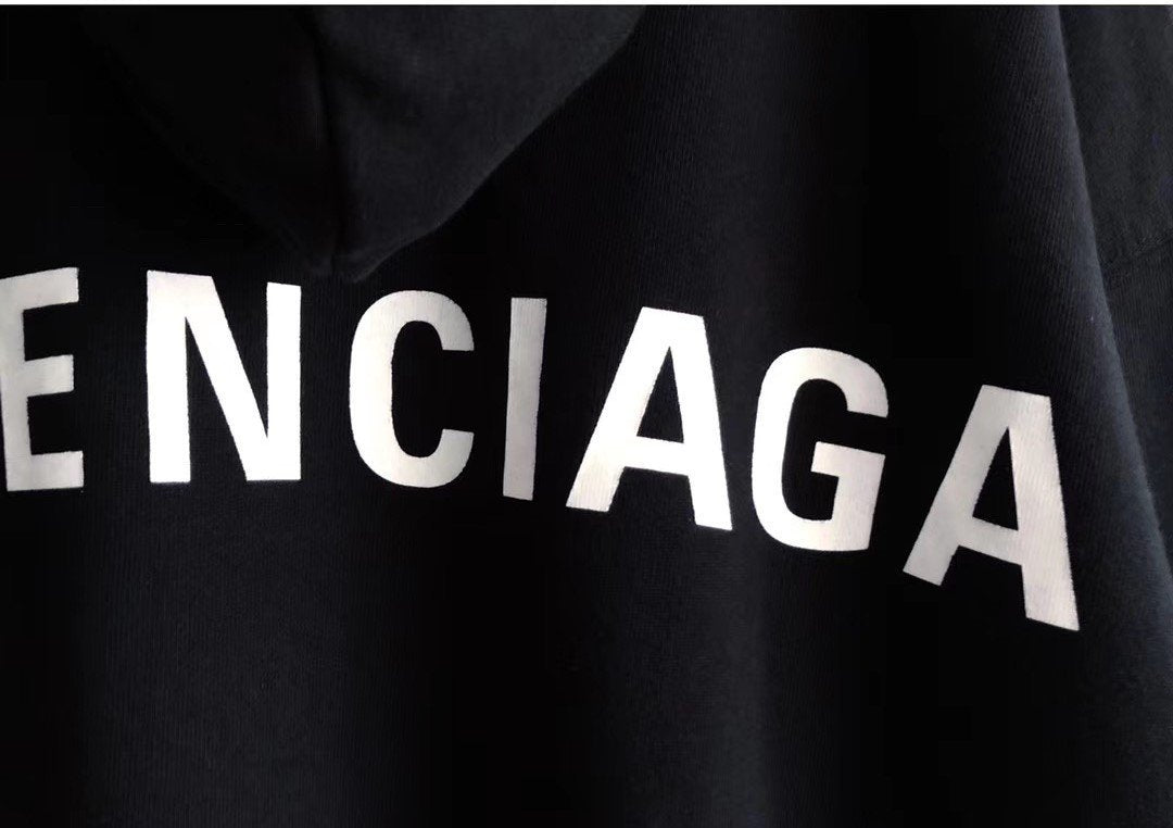Black Cotton Bold Text Pullover - Men's