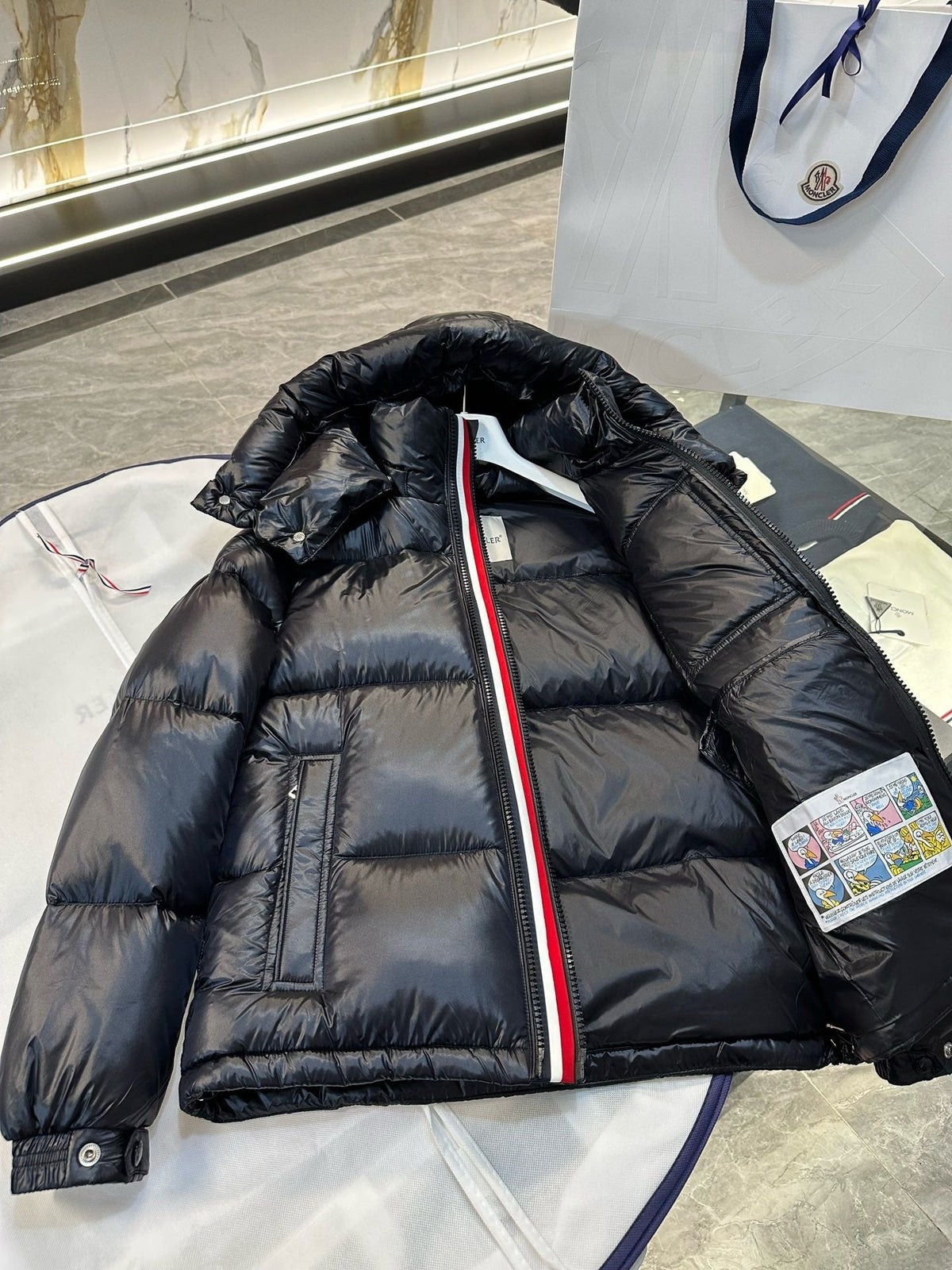 Black Puffer Jacket - Men's