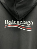 Black Cotton Chest Logo Pullover - Men's
