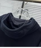 4-Bar Zip Navy Hoodie - Men's