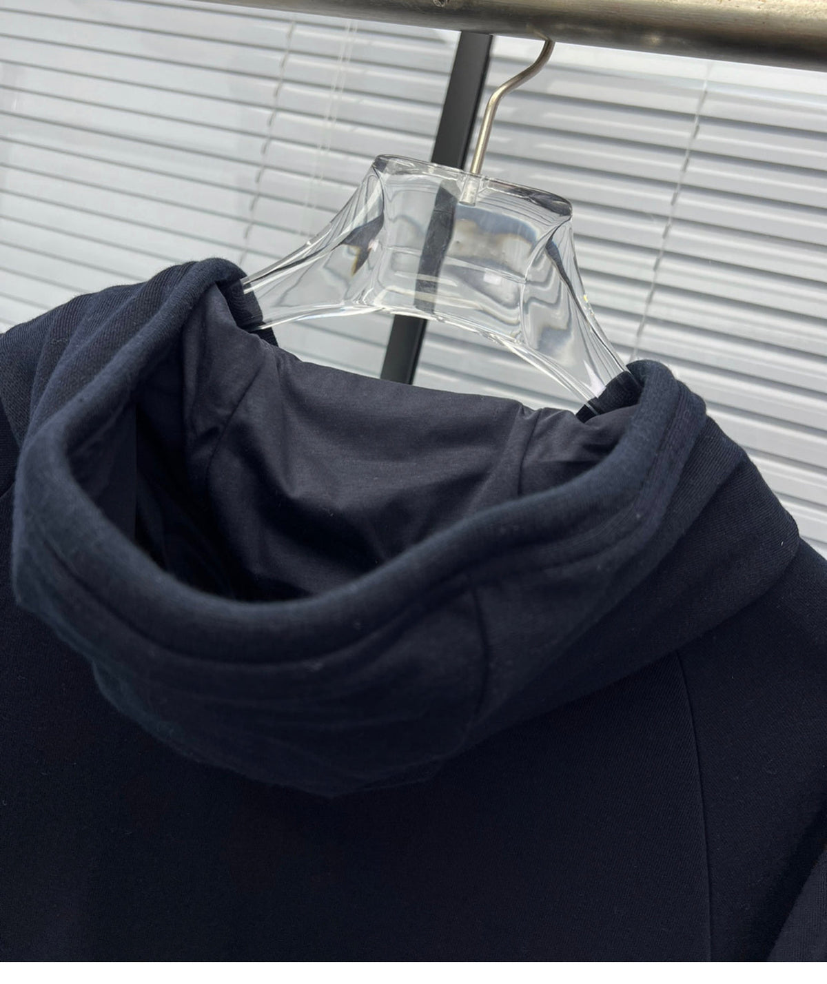 4-Bar Zip Navy Hoodie - Men's
