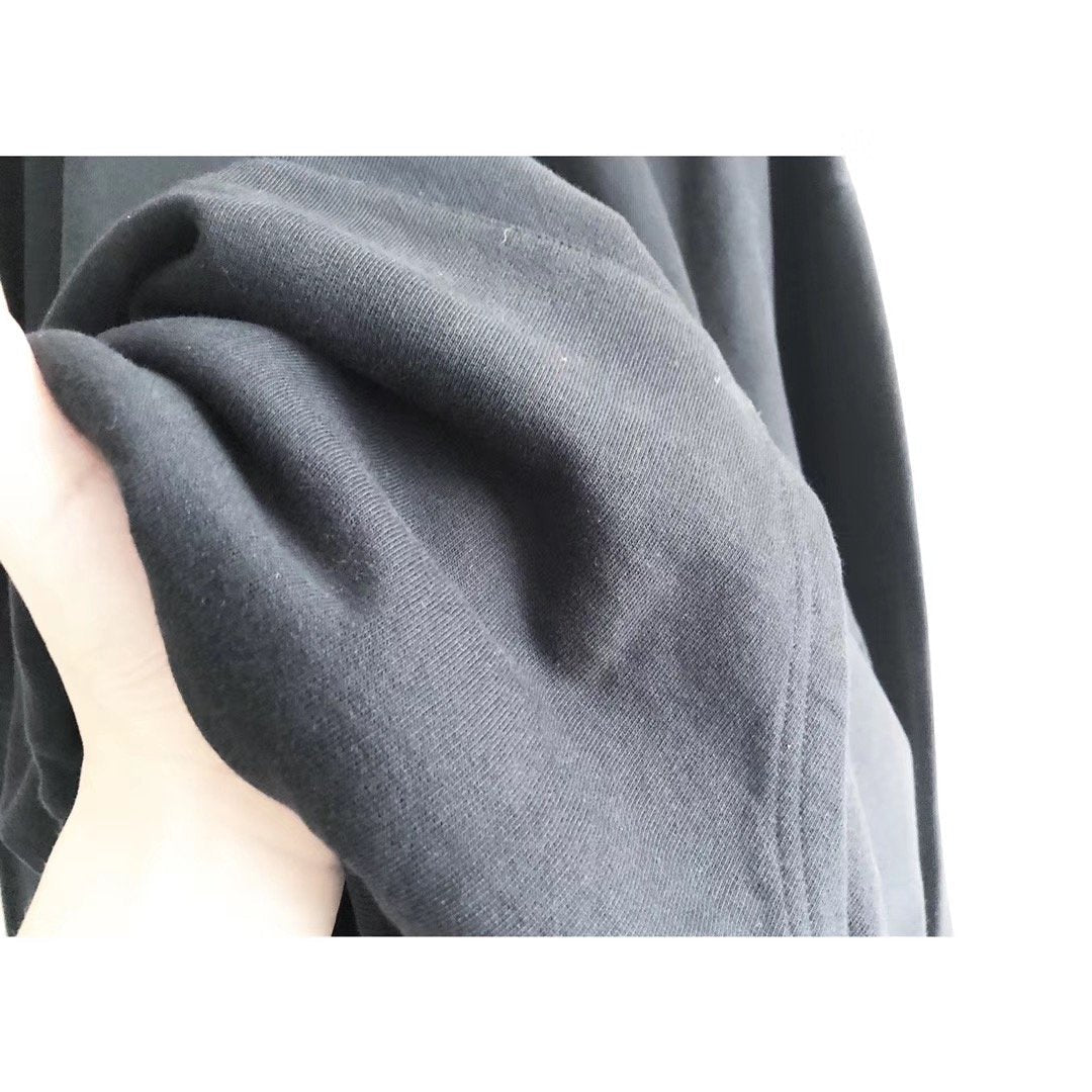 Black Cotton Bold Text Pullover - Men's