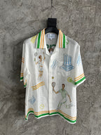 Tennis Print Silk Shirt - Men's