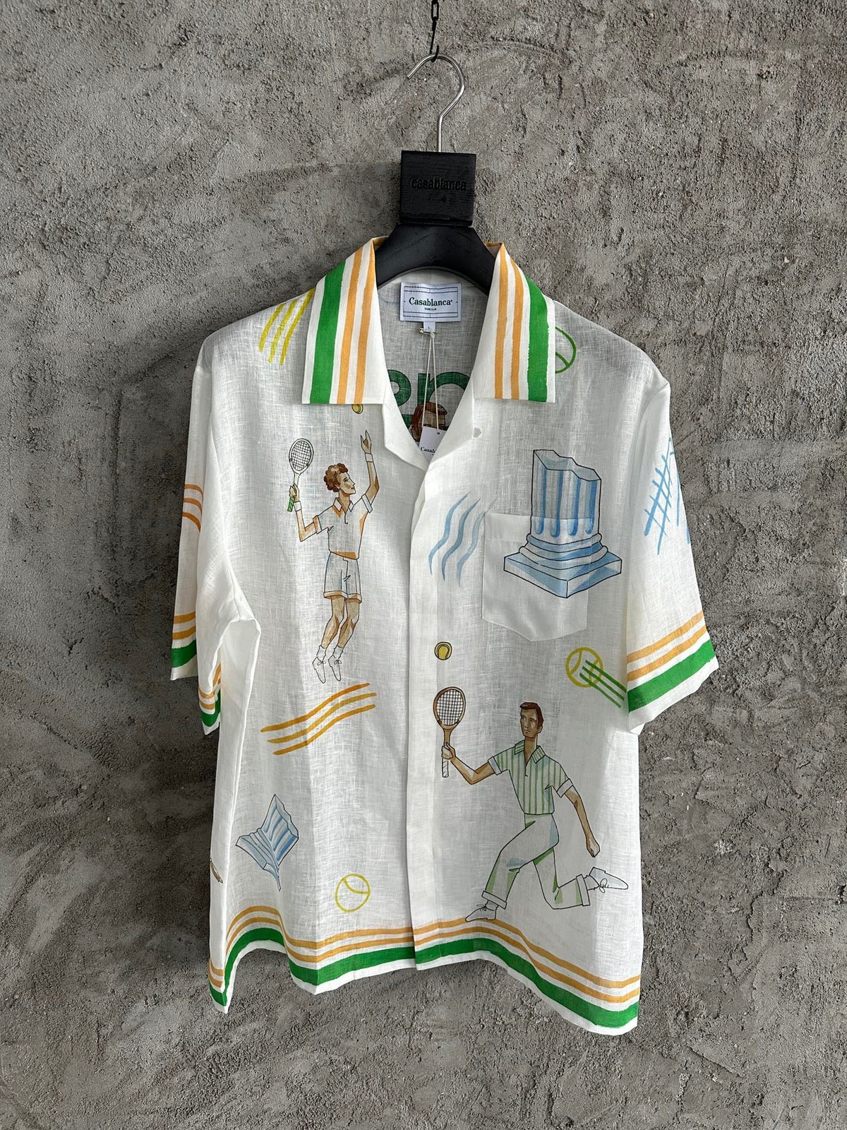 Tennis Print Silk Shirt - Men's