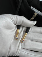 Black Cotton Bar Stripe Zip-Through - Men's