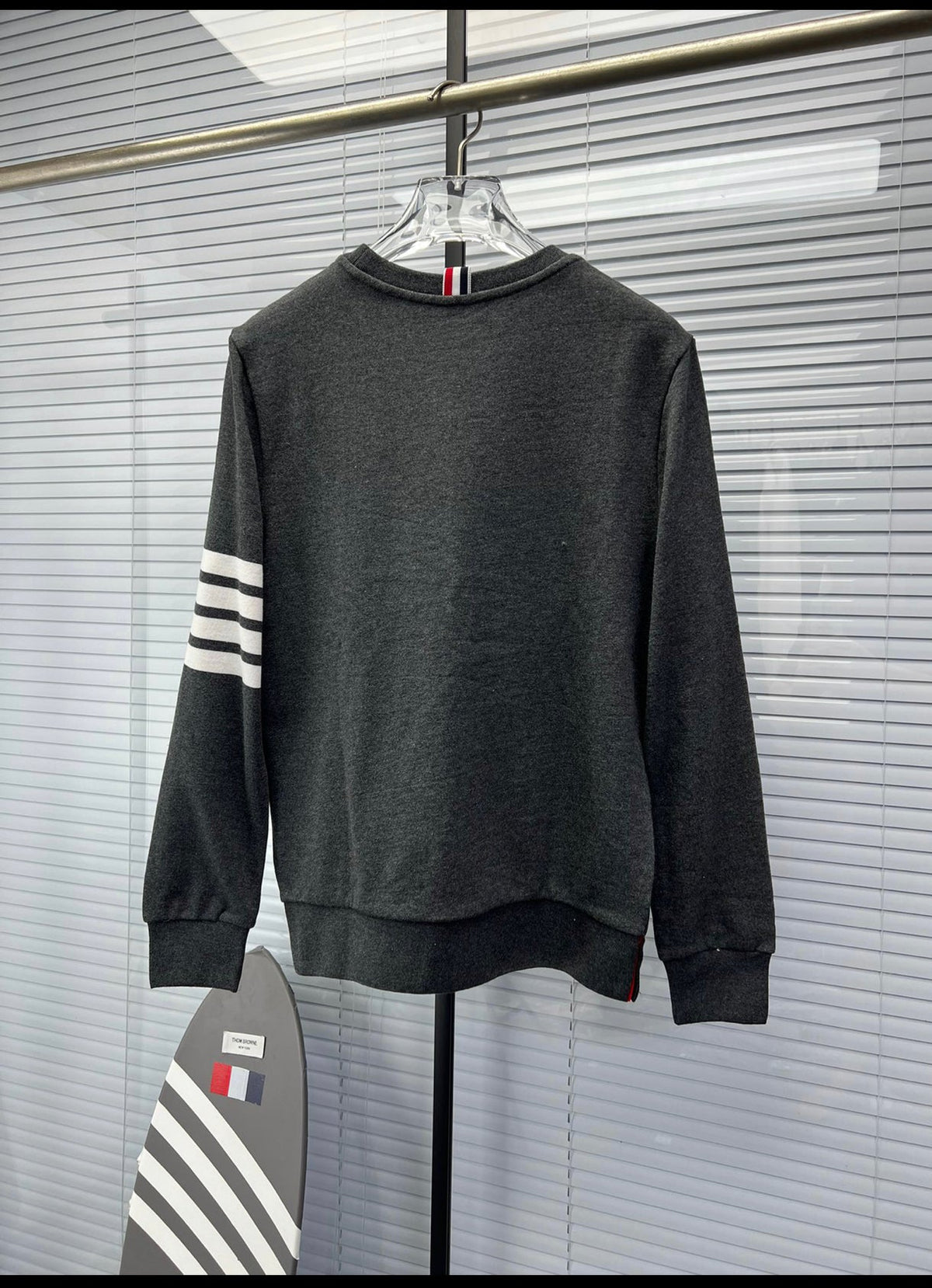 4-Bar Crewneck Navy Loopback - Men's