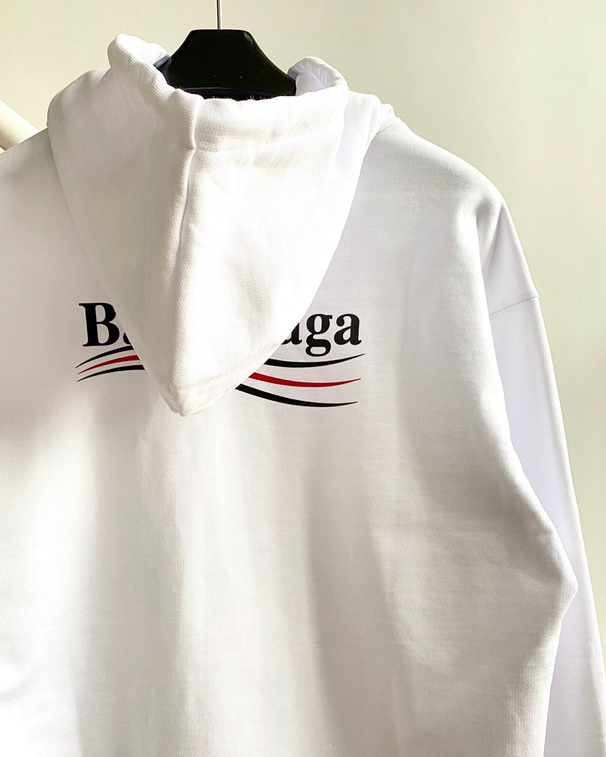 White Cotton Script Logo Pullover - Men's