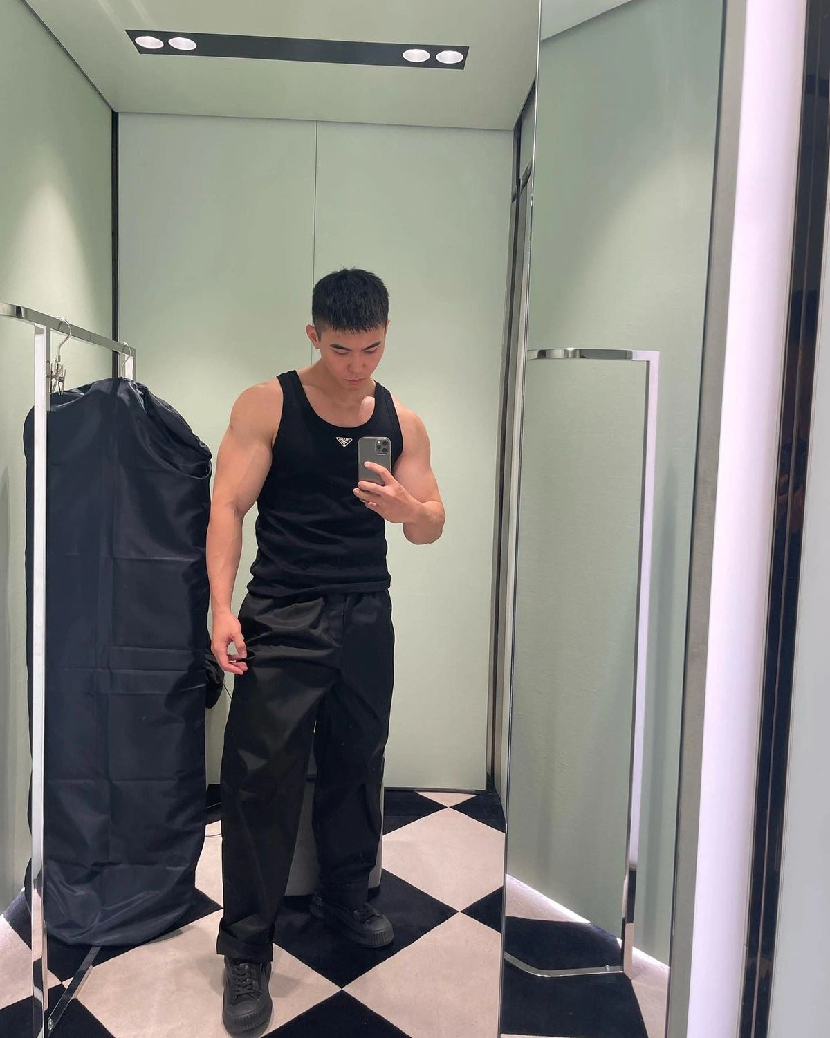 Black and White Tank Top - Men's