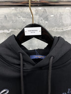 Black Cotton Print Zip-Through - Men's