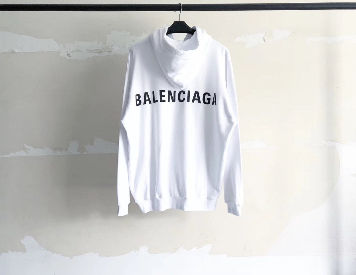 White Cotton Bold Text Pullover - Men's