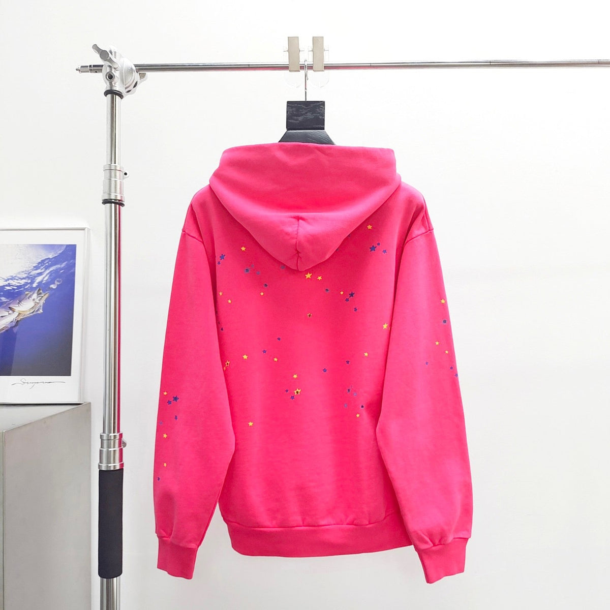 Pink Cotton Web Graphic Pullover - Men's