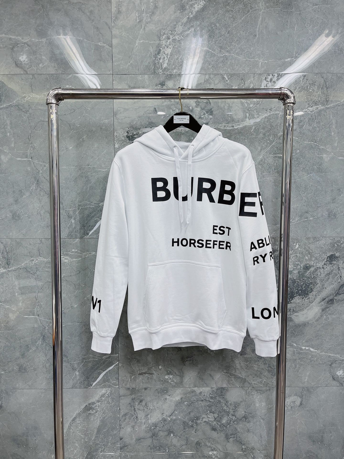 Black Cotton Text Print Pullover - Men's