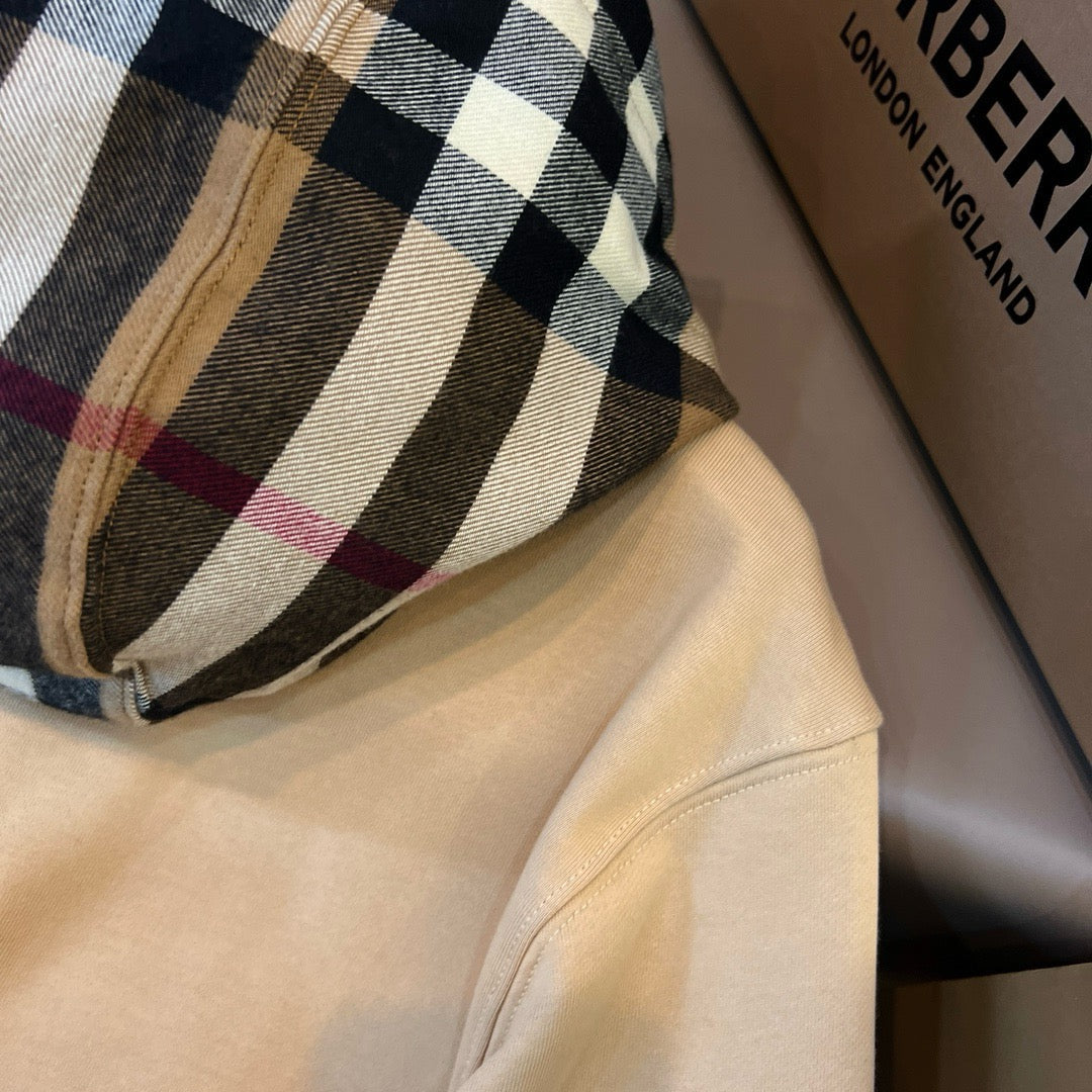 Black Cotton Check Lined Pullover - Men's