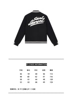 Black Wool Striped Trim Varsity - Men's
