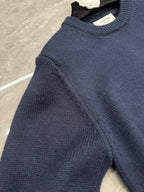 4-Bar Crewneck Navy Sweater - Men's