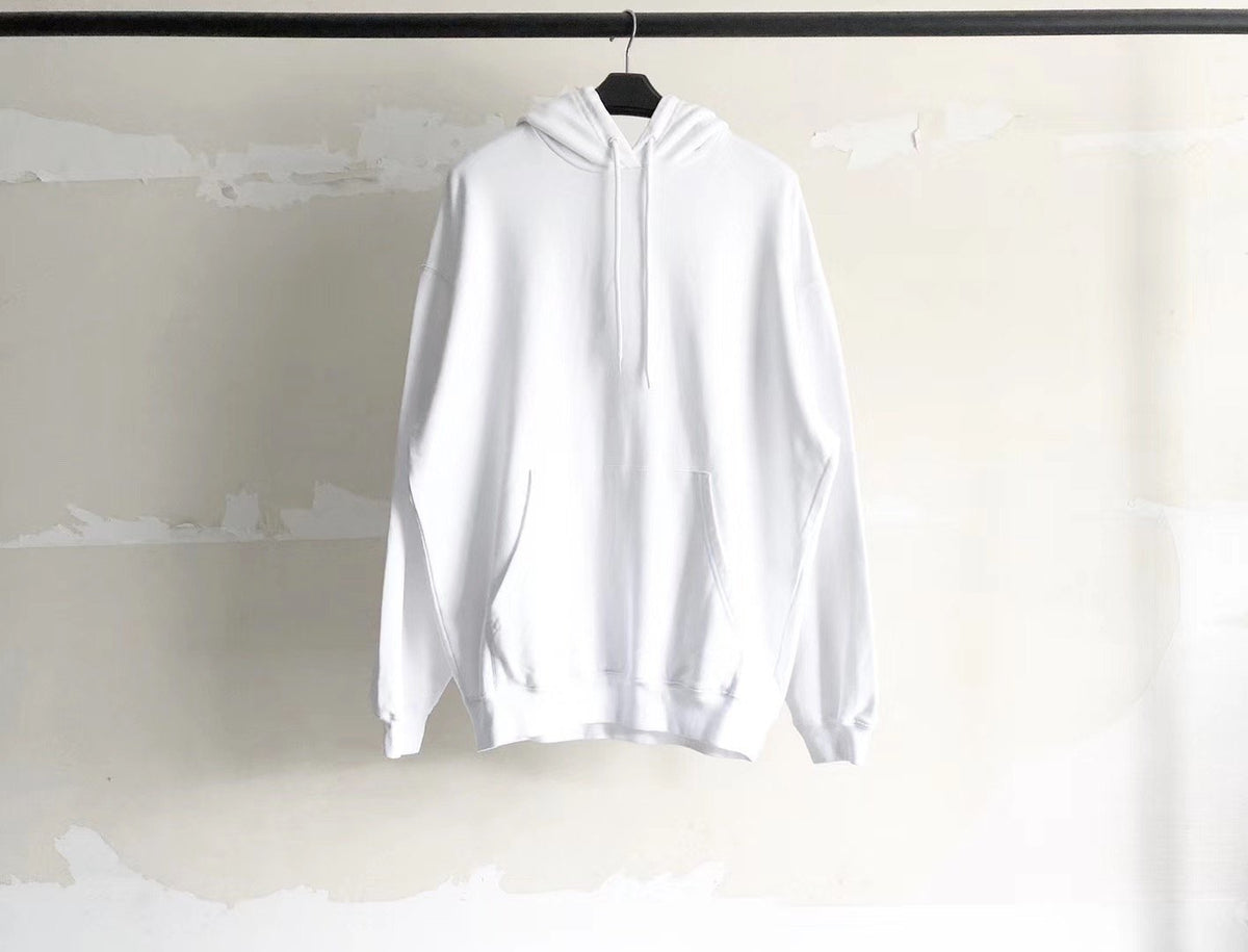 White Cotton Bold Text Pullover - Men's