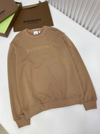 Black Cotton White Text Crewneck - Men's
