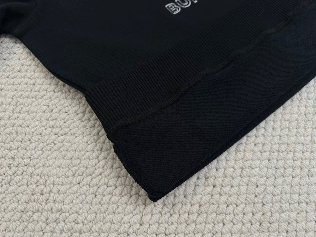 Black Cotton Knight Print Crewneck - Men's