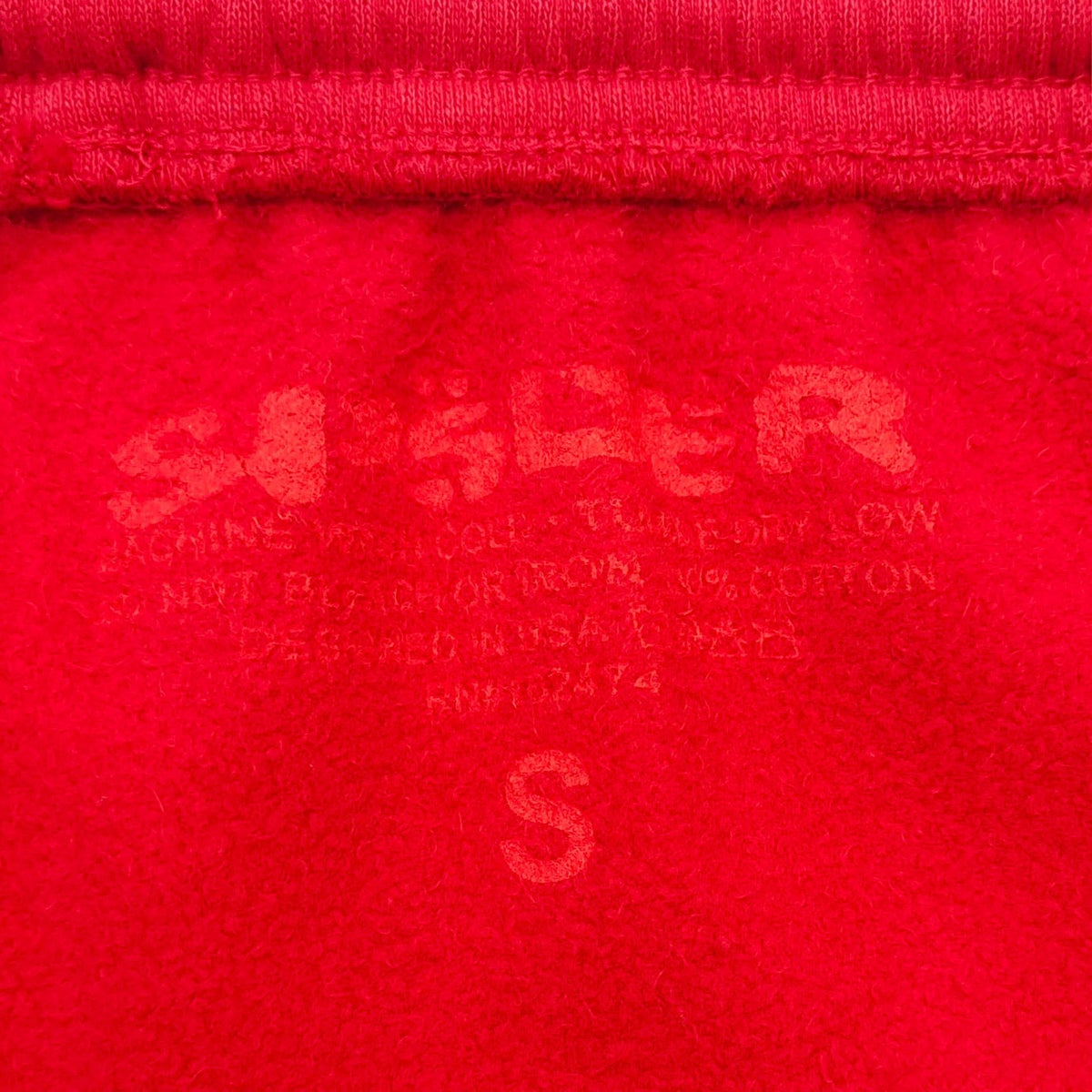 Red Cotton Numeral Print Joggers - Men's