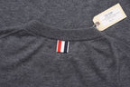 Grey Wool Four-Bar Crewneck - Men's