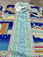 Architectural Print Silk Shirt - Men's