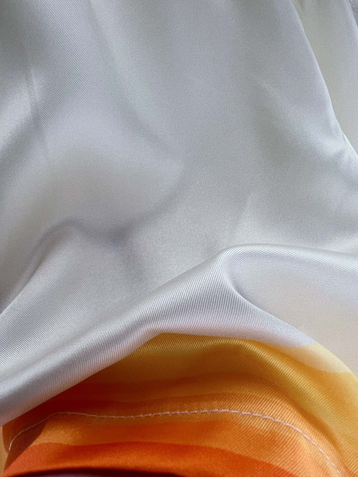 Orange Gradient Hem Silk Shorts - Men's