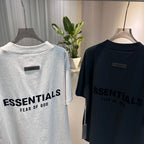 Grey Cotton Text Logo Short-Sleeve - Men's