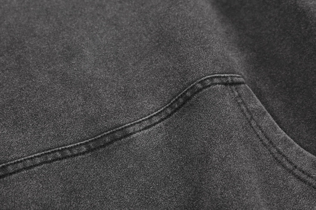 Washed Grey Tonal Logo Hoodie - Men's