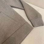 Grey Cotton Plain Zip-Through - Men's
