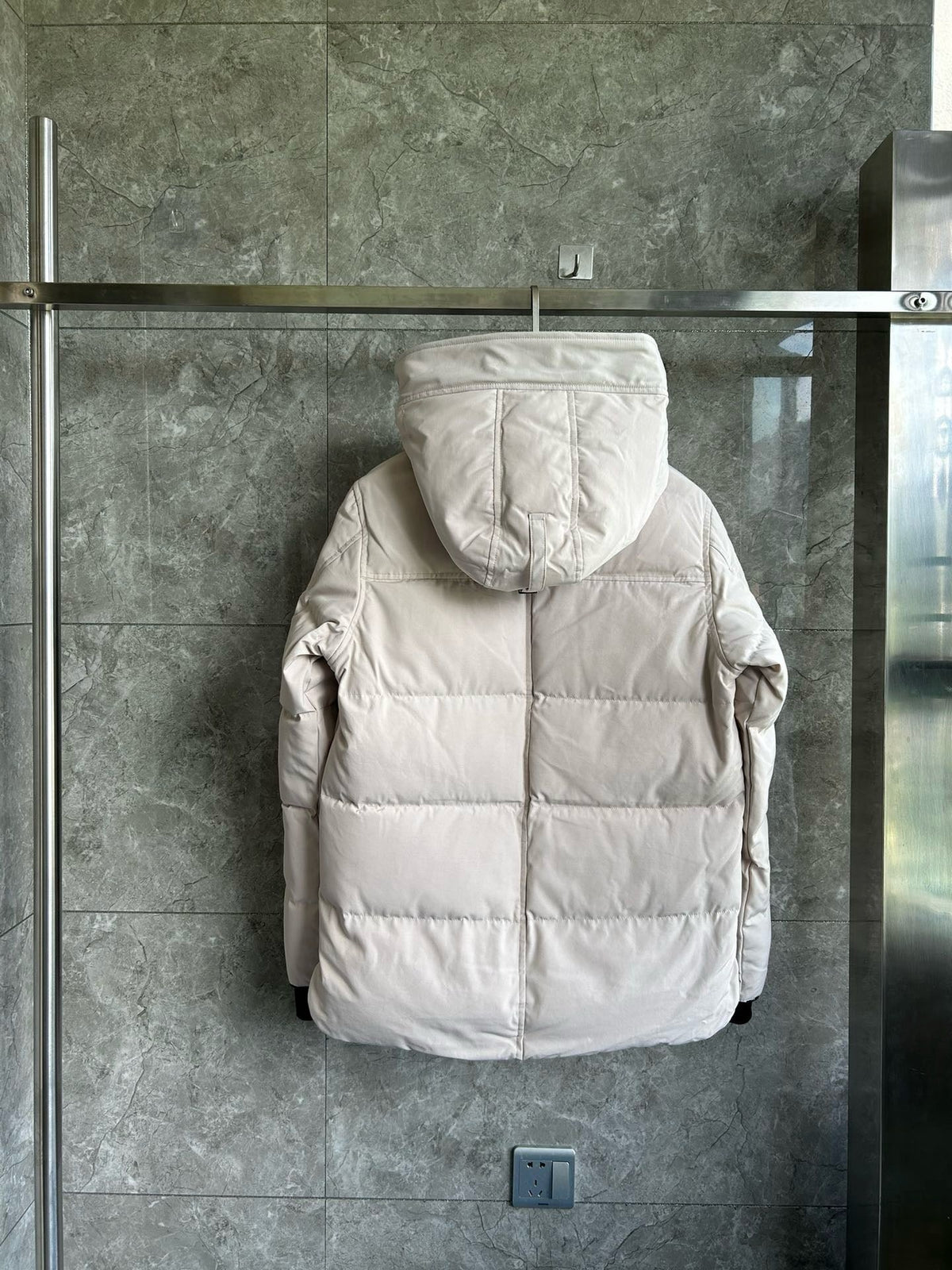 Black and White Puffer Jacket - Men's