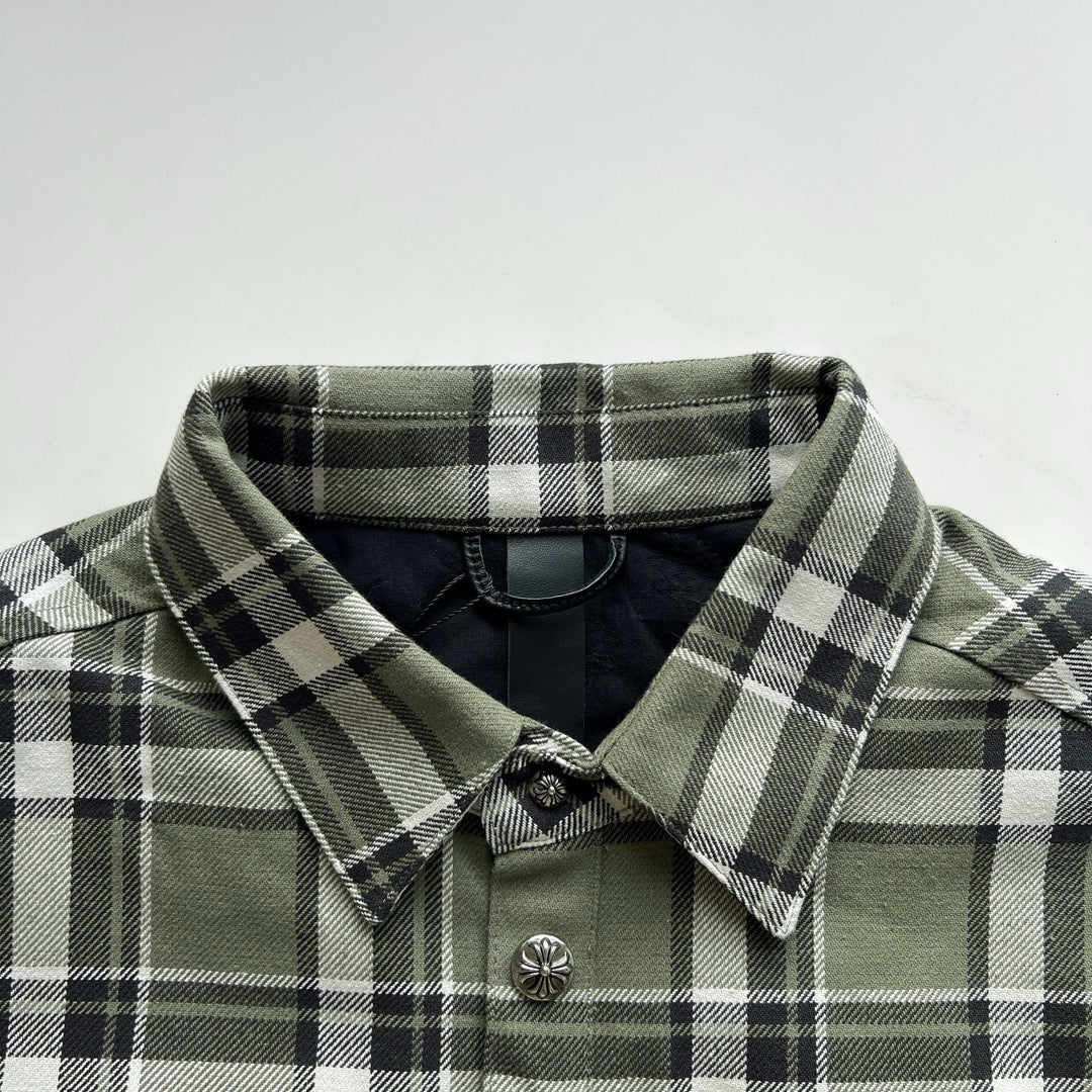 Blue Flannel Printed Sleeve Long-Sleeve - Men's