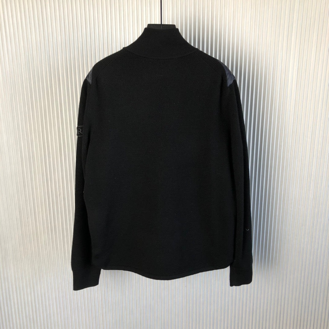 Navy Blue and Black Puffer Jacket - Men's