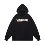 Black Cotton Logo Pullover - Men's