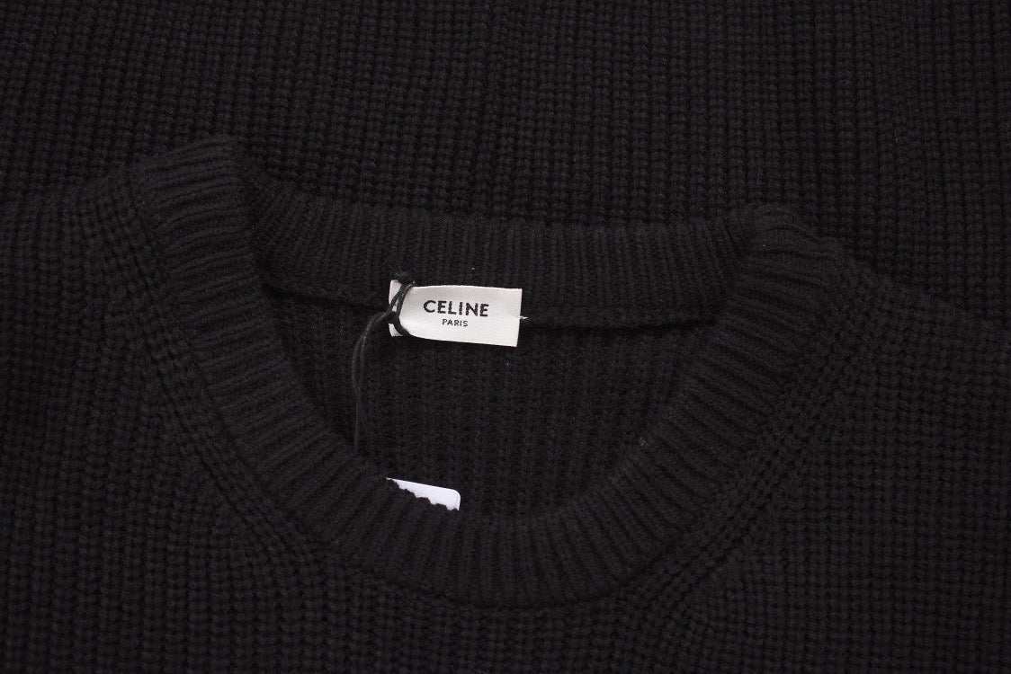 Black Cotton Bold Text Long-Sleeve - Men's