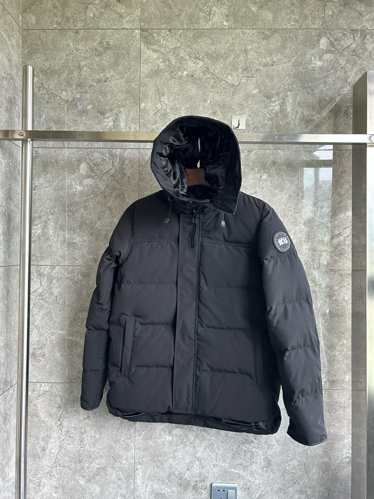 Black and White Puffer Jacket - Men's