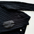 Black Wool Cable Cardigan - Men's