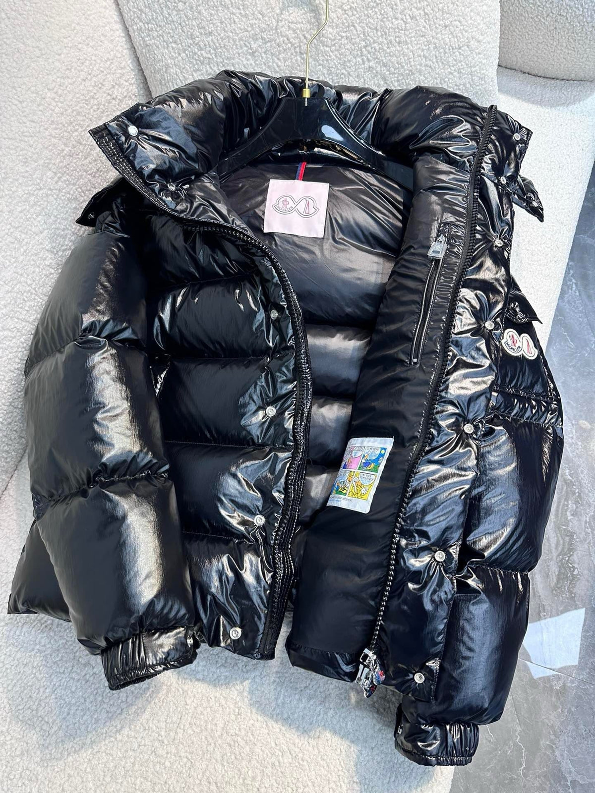 Black and White Puffer Jacket - Men's