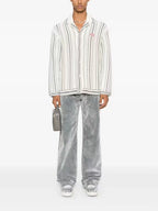 Pinstripe Silk Shirt - Men's