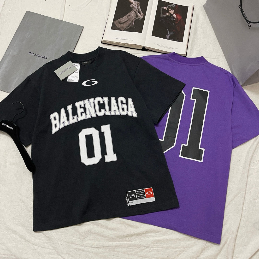 Black Jersey Numeral Short-Sleeve - Men's