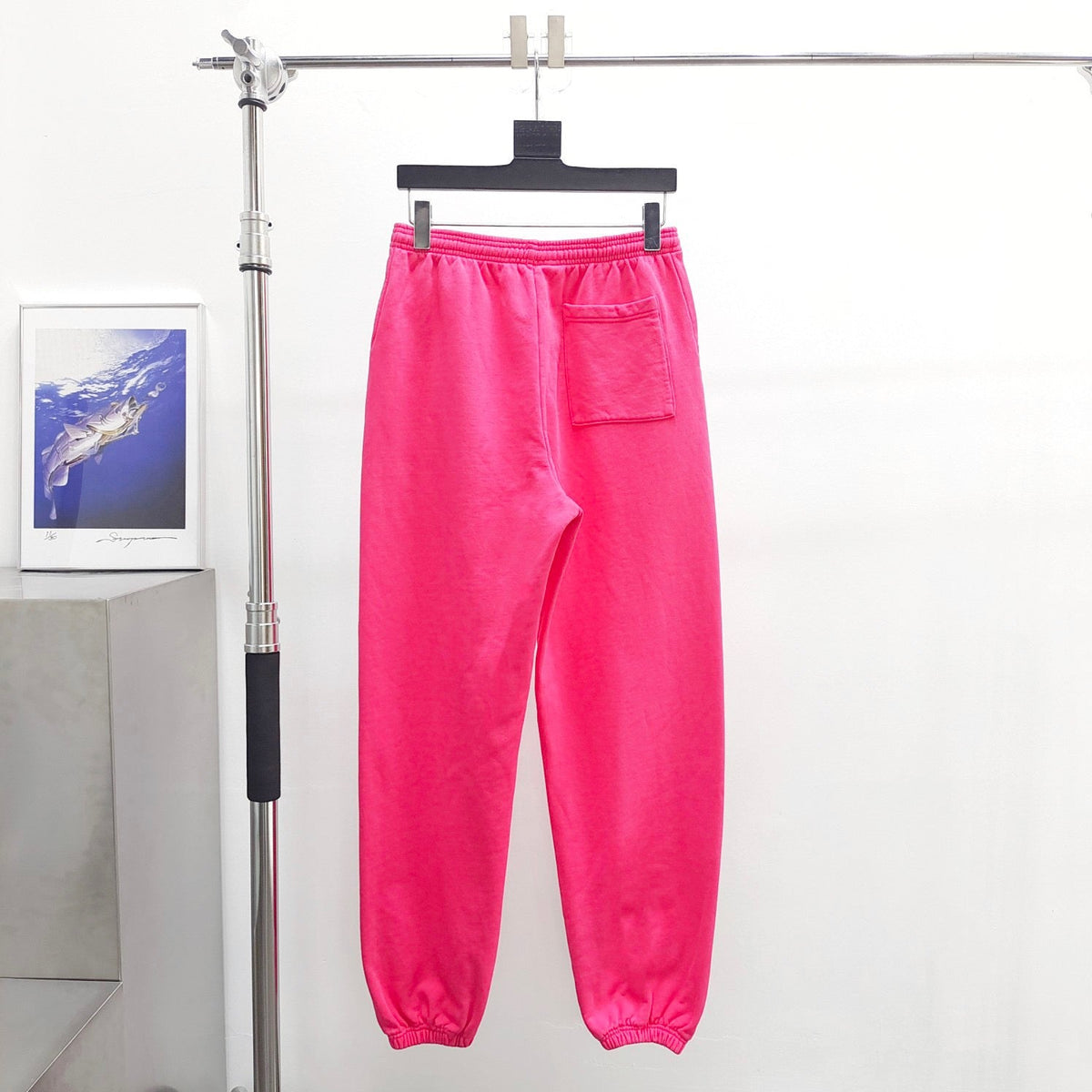 Pink Cotton Graphic Joggers - Men's
