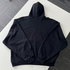 Black Cotton Varsity Text Pullover - Men's
