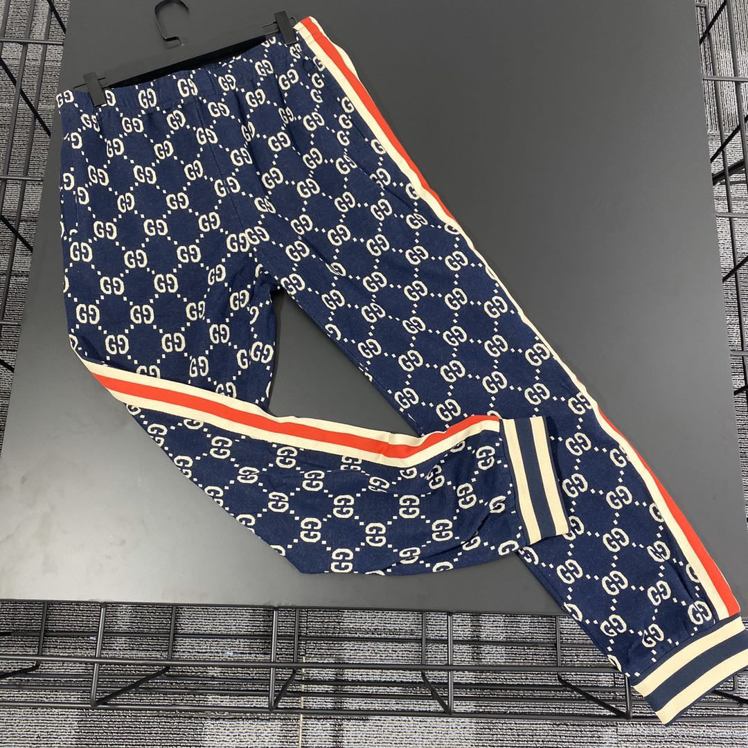 Navy Jersey Monogram Track - Men's