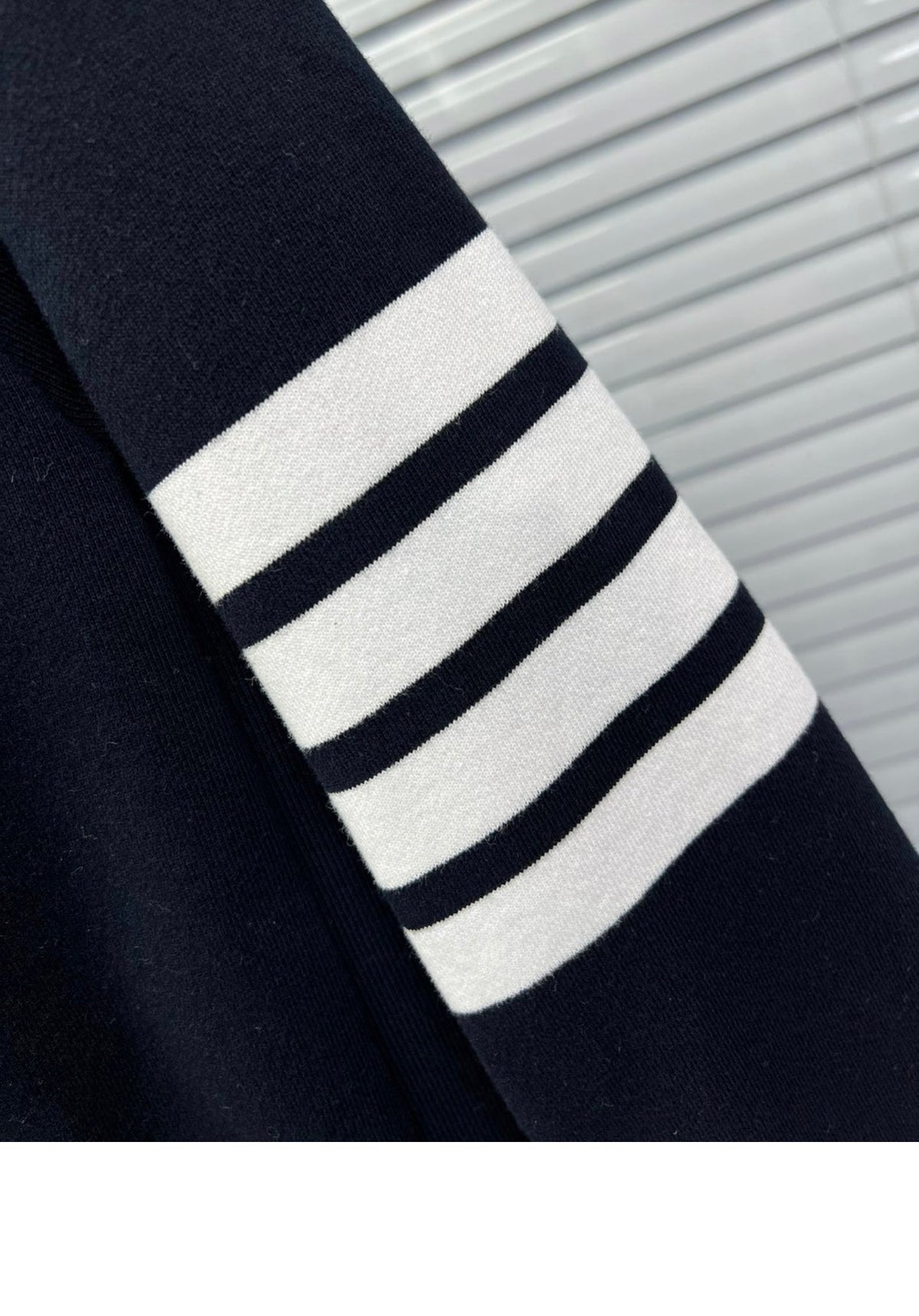 4-Bar Zip Navy Hoodie - Men's
