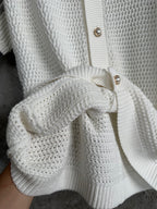 Cream Knit Striped Short-Sleeve - Men's