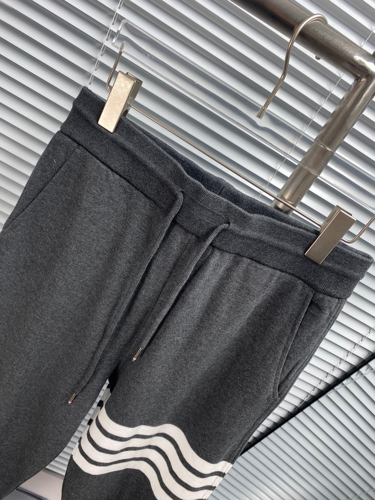 Navy Cotton Bar Stripe Joggers - Men's