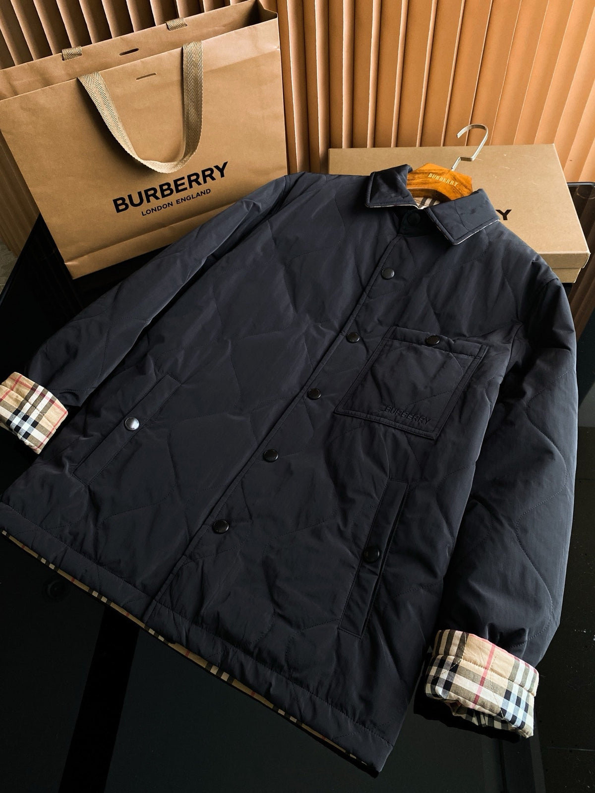 Check Overshirt Beige Shirt - Men's