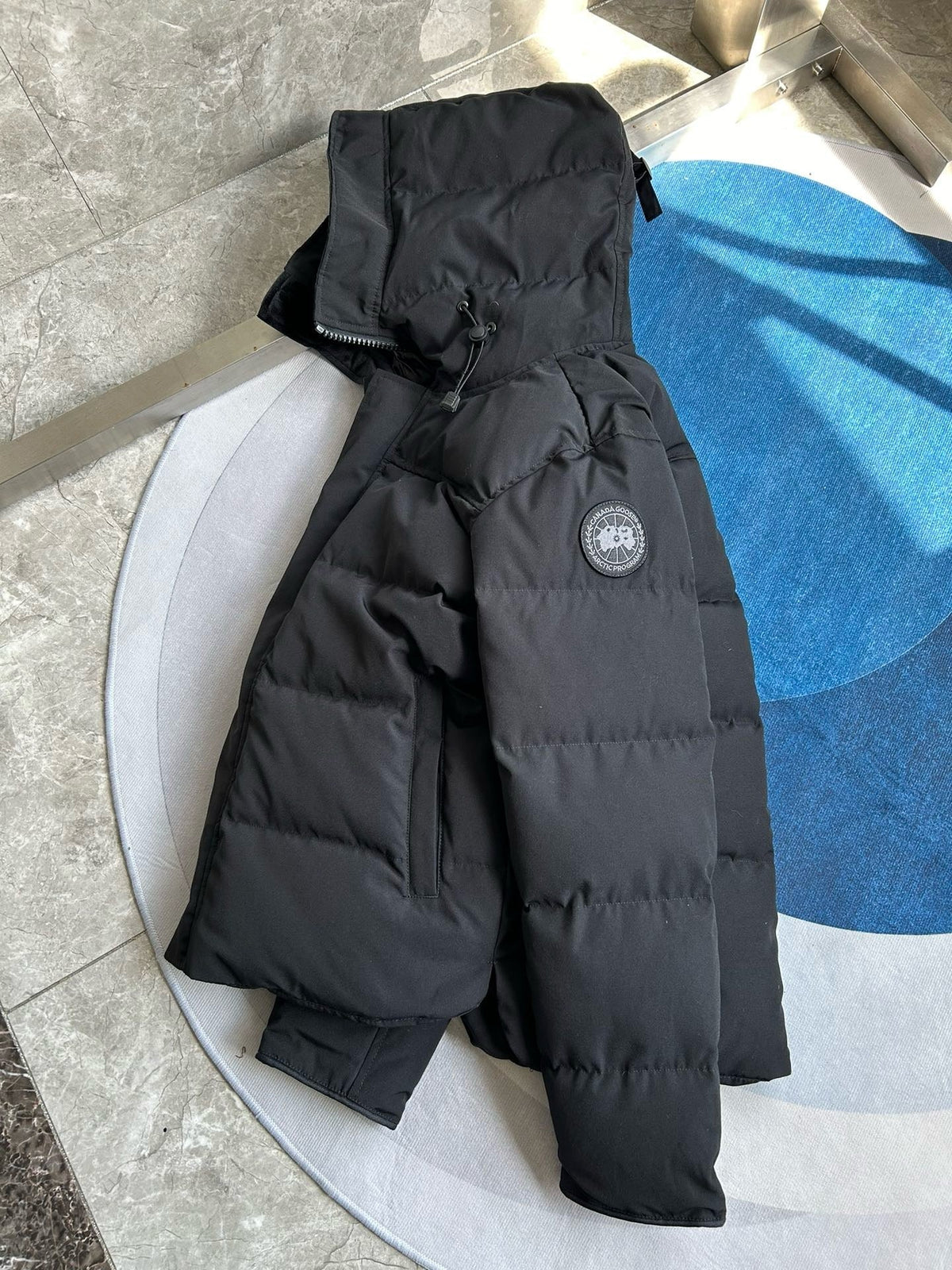 Black and White Puffer Jacket - Men's