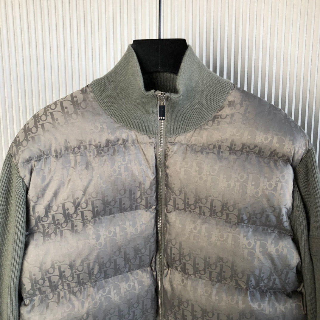 Navy Blue and Black Puffer Jacket - Men's
